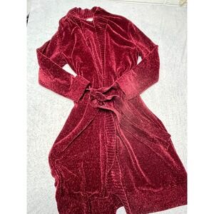 Love by Gap‎ Robe Cardigan Burgundy Red Tie Waist Longline Sweater Womens M/L
